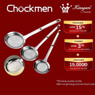  Muôi Vớt Bọt KINSGEM By CHOCKMEN Inox Cao Cấp Dày Dặn Muỗng Vớt Váng Mỡ Dụng Cụ Lọc Cặn Tiện Dụng 