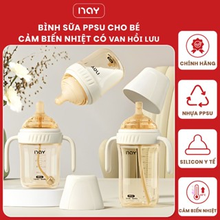 Bình sữa PPSU, bình sữa cho bé NAY cổ rộng thang đo đổi màu theo nhiệt độ màu van hồi lưu chống sặc chống đầy hơi cho bé