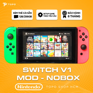 Switch V1 (Mod) Nobox kèm sạc Zin + đốc TV mini - cài sẵn game + App Android + Game Retro