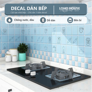  Giấy dán bếp Loho House - Decal dán bếp chống dầu mỡ chịu nhiệt phong cách vintage 