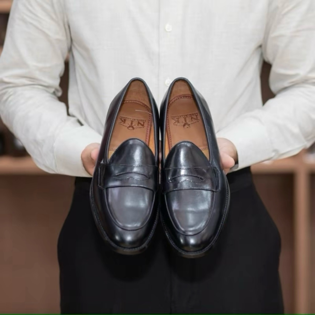 Giày Nam NTK Penny loafer Shose đen