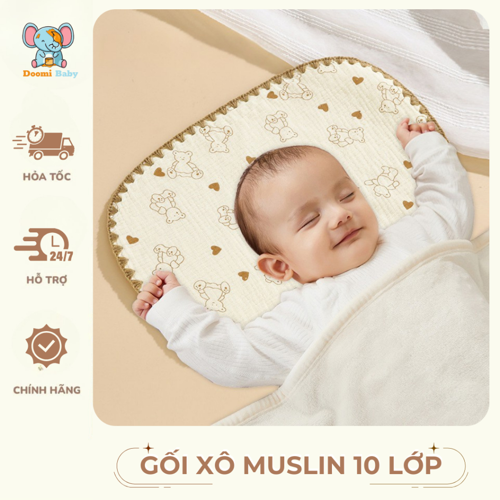 Gối 10 Lớp Cao Cấp Loại 1 Thấm Hút Mồ Hôi Cho Bé - HT639