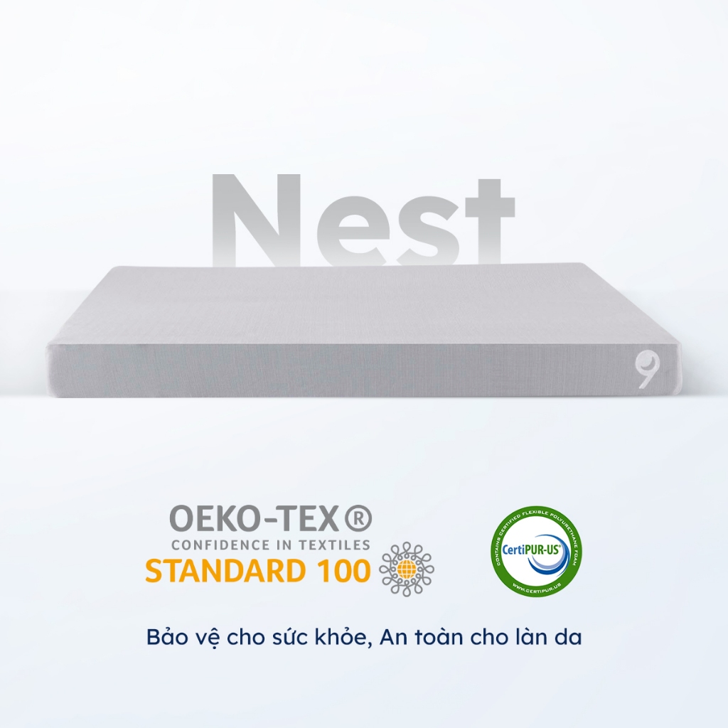 Nệm Foam Nest Ru9 15cm | Ngăn Cách Chuyển Động | 2 Lớp Foam Nâng Đỡ Vững Chắc | Đủ Kích Thước | BigBuy360 - bigbuy360.vn