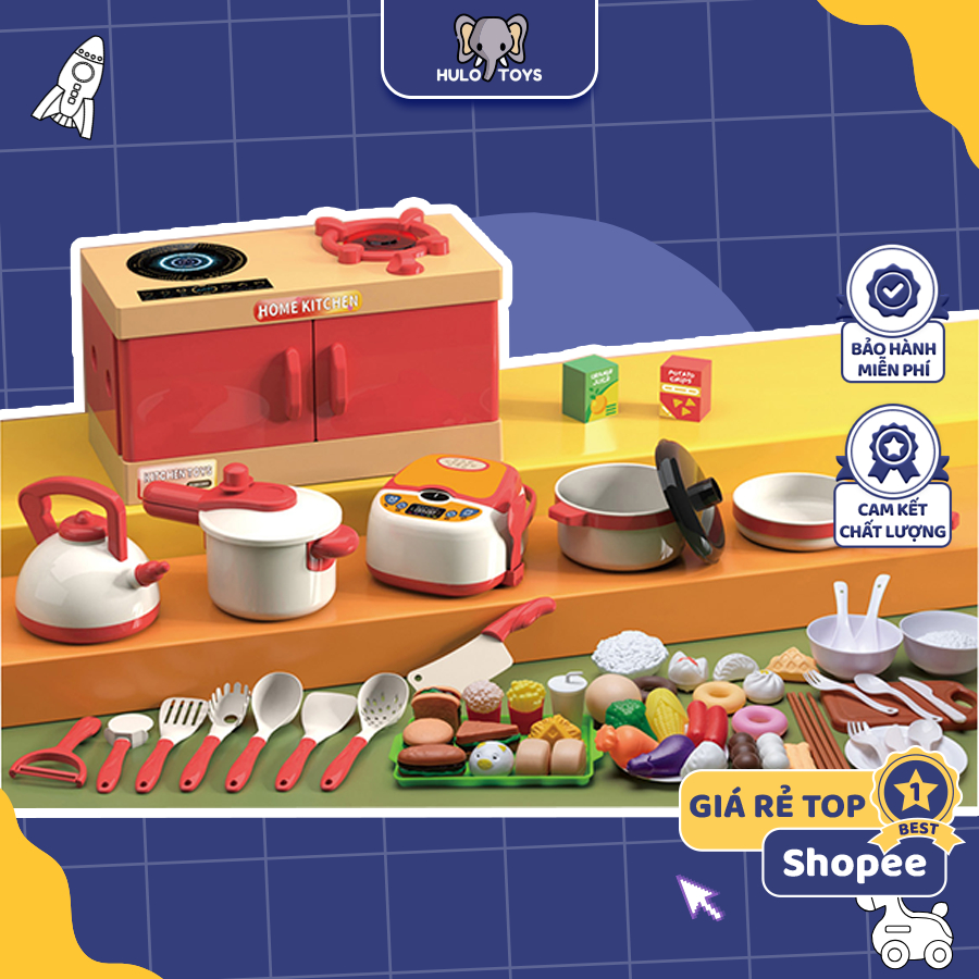 Đồ Chơi Nhà Bếp Hulo Toys Mô Phỏng Nấu Ăn, Đồ Chơi Nhà Bếp Cho Bé Gái Nhiều Chi Tiết