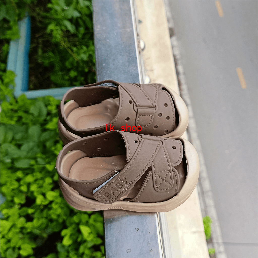  Sandal cho bé tập đi dép quai hậu bé trai bé gái BABY bằng nhựa dẻo êm chân chống trượt 