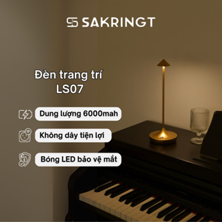 Đèn ngủ không dây LED chống nước, dung lượng 5000mAh, đèn decor phòng ngủ, quán bar, nhà hàng SAKRINGT LS07