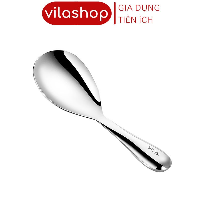 Muôi Xới Cơm Inox Vilahome, Muỗng Xới Cơm Inox Cao Cấp Chống Dính, Cách Nhiệt An Toàn