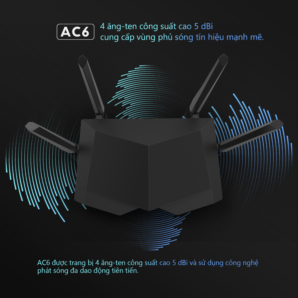 Bộ phát Wifi Tenda AC6 Băng Tần Kép AC1200 Tốc Độ Cao Ổn Định Không Hỗ Trợ SIM Hàng Chính Hãng | BigBuy360 - bigbuy360.vn