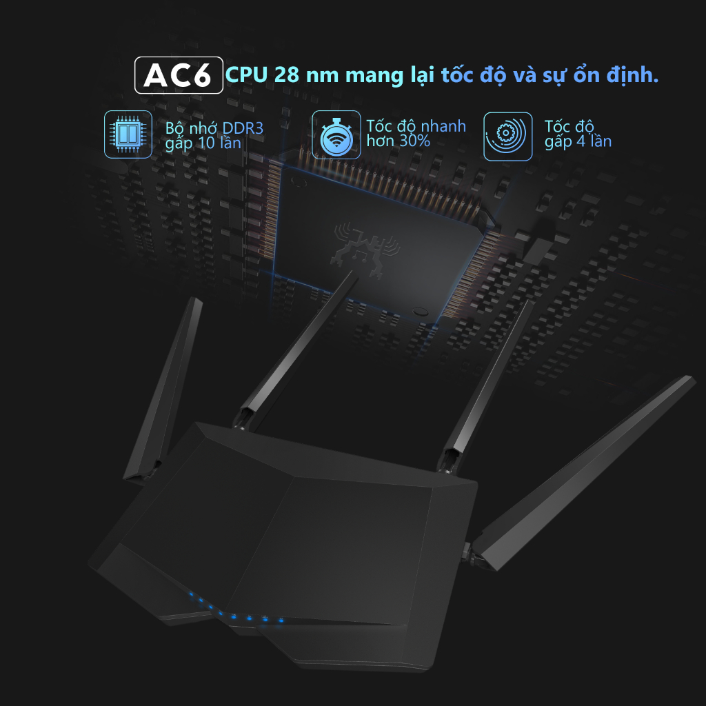 Bộ phát Wifi Tenda AC6 Băng Tần Kép AC1200 Tốc Độ Cao Ổn Định Không Hỗ Trợ SIM Hàng Chính Hãng | BigBuy360 - bigbuy360.vn