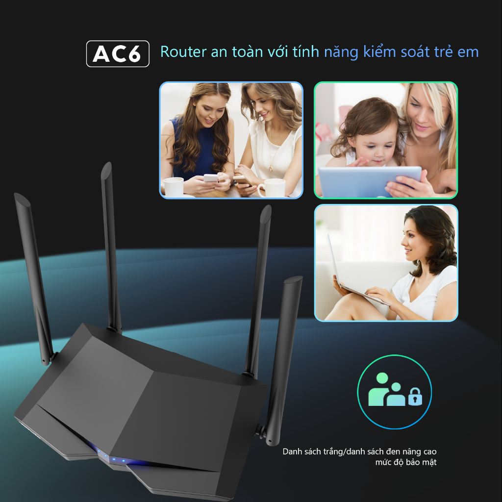 Bộ phát Wifi Tenda AC6 Băng Tần Kép AC1200 Tốc Độ Cao Ổn Định Không Hỗ Trợ SIM Hàng Chính Hãng | BigBuy360 - bigbuy360.vn