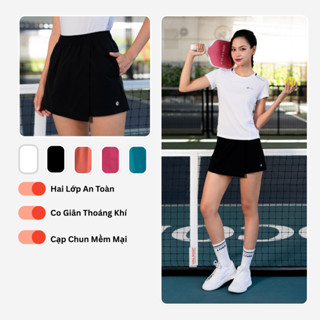 Quần Short Thể Thao Nữ Livan LV25S04F305 – Thiết Kế Giả Váy Đằng Trước, Mặc Tập Gym, Chơi Tennis, Chạy Bộ, Pickle Ball