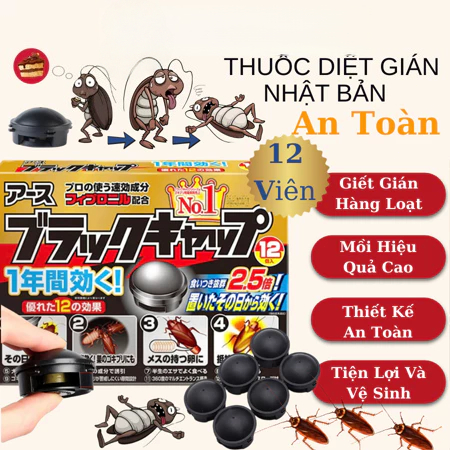 MiraLife Thuốc Diệt Gián Nhật Bản 12 Viên Cực Kì Hiệu Quả Không Mùi An Toàn Cho Trẻ Em Và Vật Nuôi