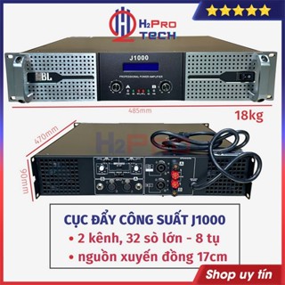 Cục Đẩy Công Suất JB J1000 2000W - Main 2 Kênh Cao Cấp, 32 Sò Lớn, 8 Tụ Lọc, 2 Quạt Tản Nhiệt- H2Pro