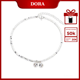 Lắc Chân Xi Bạc May Mắn S925 DORA [VIDEO THẬT] Lắc Chân Xi Bạc Có Chuông Nữ Cao Cấp LC06