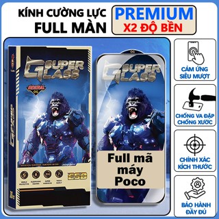  Kính cường lực Xiaomi Poco C40 C65 C75 C71 M7 Pro X7 F7 X6 X3 X4 M3 M6 GT NFC 5G Miếng dán bảo vệ màn hình 