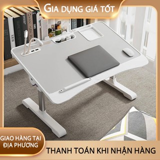 Bàn Làm Việc Bàn Học Có Khe Cắm Ipad Thông Minh Gấp Gọn Điều Chỉnh Độ Cao Kèm Đèn Quạt Cổng Sạc USB