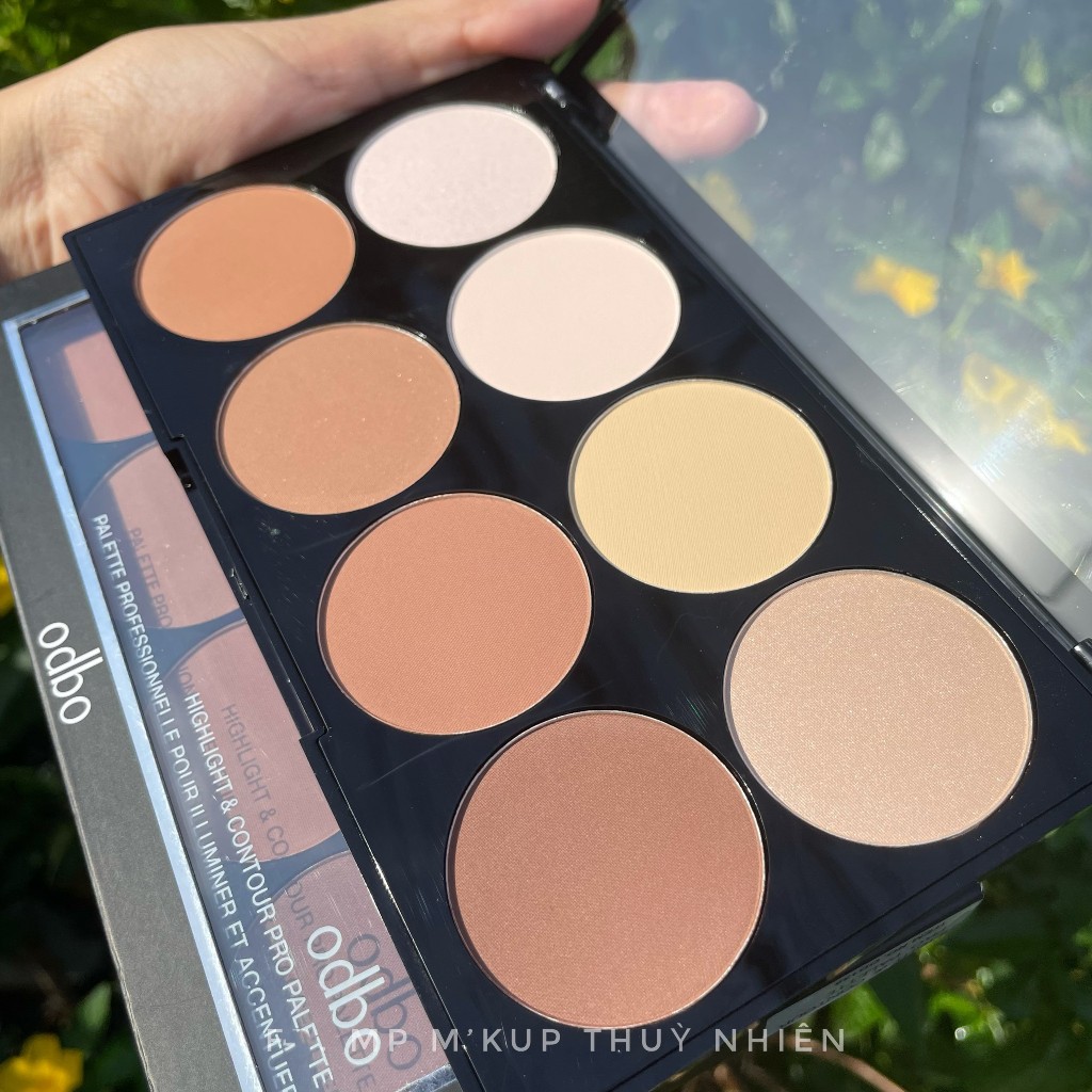 Bảng phấn tạo khối bắt sáng 8 ô Odbo Highlight & Contour OD138 #01