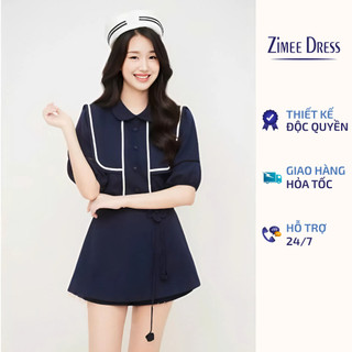  Jumpsuit Tay Lửng Đính Cúc Cổ Sen Phối Bản Yếm Vuông Đai Hoa Dây Winnie Jumpsuit 