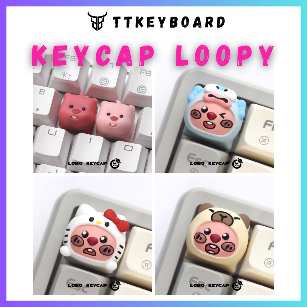 [Hỏa Tốc] Keycap Artisan Loopy - Cute | Keycap Custom Bàn Phím Cơ Chất Liệu Resin Cao Cấp | Chính Hã