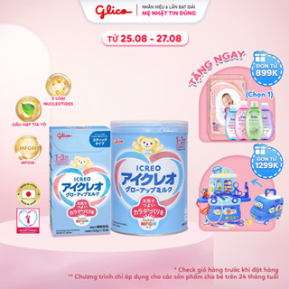 Set 1 Lon Sữa Bột Cho Bé Glico ICREO Grow-Up + 1 Hộp Giấy 10 Thanh Hỗ Trợ Tăng Cân