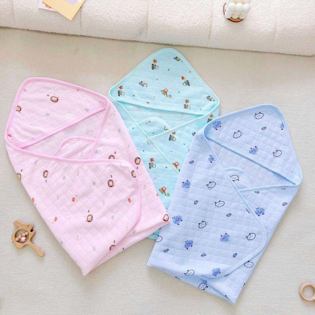 Chăn Ủ Bé Sơ Sinh Vải Xốp Trần Bông Giữ Ấm Cho Bé Mùa Xuân Thu
