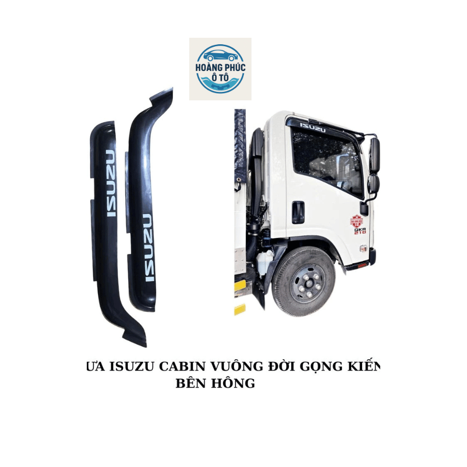 Dè che mưa xe tải Isuzu QKR NMR NPR FRR 1T9 - 15T đầu vuông đời mới gọng kiếng bên hông có khoét sẵn