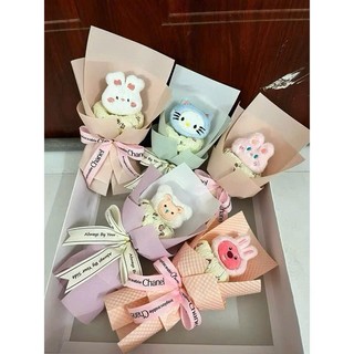 Bó Hoa Gấu Mini Xinh Xắn Dễ Thương Làm Quà Tặng ( kèm túi thiệp)