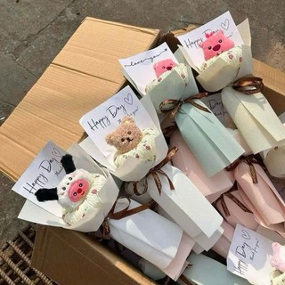 Bó Hoa Gấu Mini Xinh Xắn Dễ Thương Làm Quà Tặng ( kèm túi thiệp)