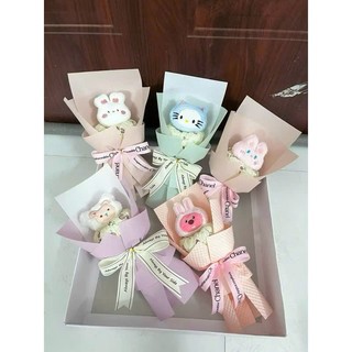 Bó Hoa Gấu Mini Xinh Xắn Dễ Thương Làm Quà Tặng ( kèm túi thiệp)