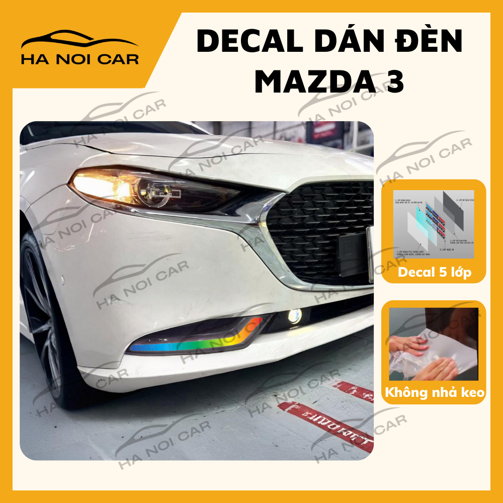 Decal dán đèn MAZDA 3 , tem dán đèn trang trí xe