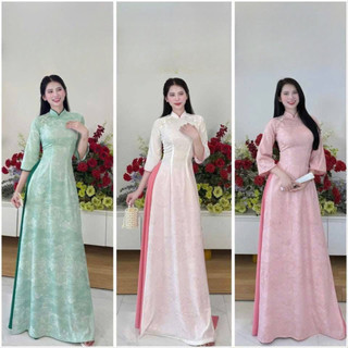 Áo Dài Truyền Thống Gấm Phong Sơn Cách Tân – Sang Trọng, Thướt Tha, Tôn Dáng | Áo dài Phương Linh