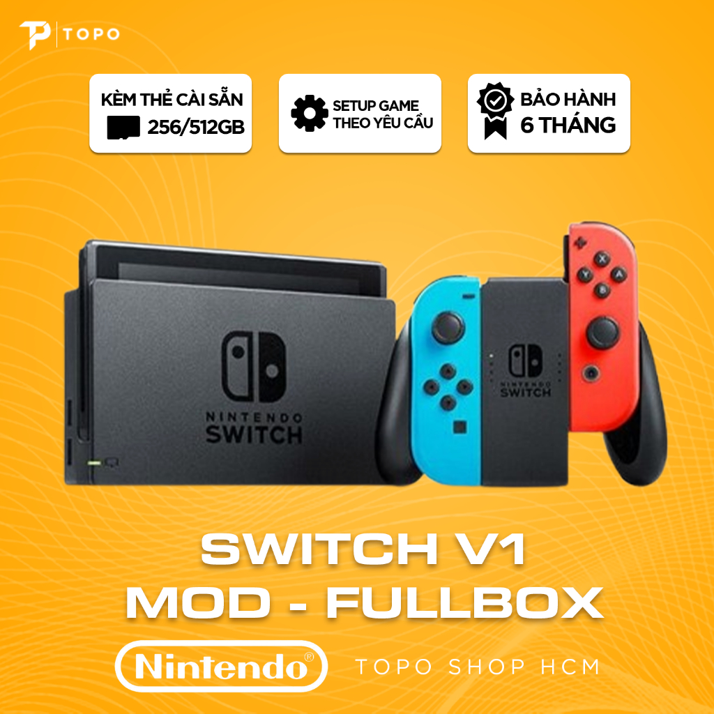 Nintendo Switch V1 (Mod) Fullbox - cài sẵn game (256Gb) + App Android + Game Retro