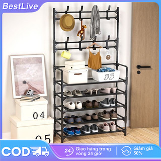  Kệ để giày kèm móc treo tiện ích Kệ giầy đa năng Kệ đựng giày dép Có thể chịu được 100kg 