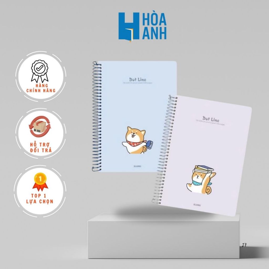 Sổ Dot Line lò xo đơn A4 300 trang 100/76 KLONG MS: 599