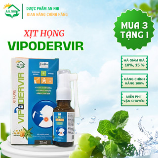 Xịt họng VIPODERVIR 20ml - Giảm ho, đau rát họng, ngứa họng