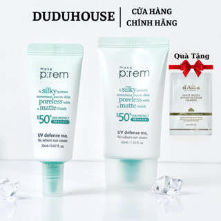 Kem Chống Nắng Prem Xanh Lá Make P:rem UV Defense Me No Sebum Sun Cream Kiềm Dầu 50ml Duduhouse