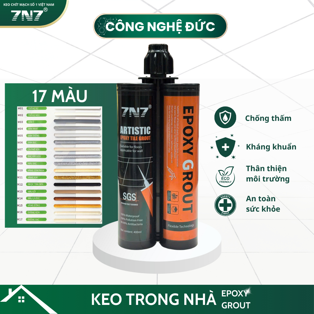 Keo Chà Ron AB Chống Thấm 2 Thành Phần - Keo Chít Mạch 7N7 400ml ( Chống Thấm- Bền Màu) -Trong nhà ơ