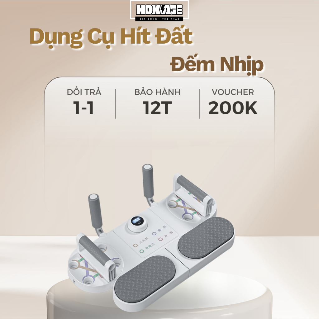 Dụng Cụ Plank 3 in 1 HT217, Thiết Bị Thể Thao 3 Trong 1 Hít Đất Squat Tập Bụng, Có Dây Kháng Lực Tíc