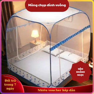  Mùng chụp tự bung đỉnh vuông cao cấp chân viền chống muỗi   có bán mùng em bé gấp gọn   
