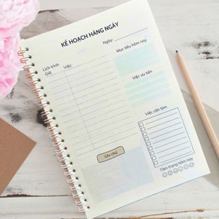  Sổ Tay Kế Hoạch Mục Tiêu Nhật Ký Hàng Ngày Daily Planner Sổ Ghi Chú A5 Gồm 98 Trang Loại Bìa Mềm 
