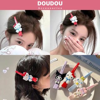  Kẹp tóc mái mỏ vịt 12cm Doudou Kẹp mái Kuromi Cặp tóc nữ Kẹp tóc kim loại Sanrio Hàn Quốc FJ095 