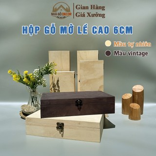    GIÁ XƯỞNG   Hộp Gỗ Có Khóa Cao 6cm Nhiều Size NHAGODECOR. Hộp Gỗ Thiết Kế Sang Trọng Tinh Tế Dùng Đựng Quà Tặng 