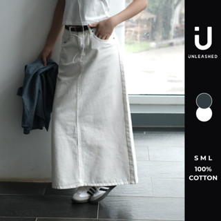 Chân váy denim dáng siêu dài chất Jeans cotton cao cấp Unleashedvn 1990 Midi Denim Skirt