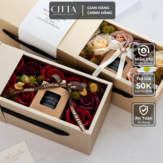  Hộp Quà Tặng Nến Thơm và Hoa Lụa CITTA Cao Cấp Hương Tự Nhiên Quà Tặng Ý Nghĩa Tặng Người Thân Yêu 