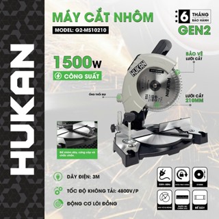 Máy cắt nhôm HUKAN G2-MS10210, 1500W Dùng dây Curoa, Đường kính đĩa 210mm