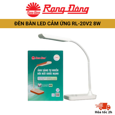 Đèn học LED cảm ứng RL-20V2 8W Rạng Đông thay đổi linh hoạt 4 màu ánh sáng, bảo vệ thị lực với 3 cấp ánh sáng, gọn nhẹ