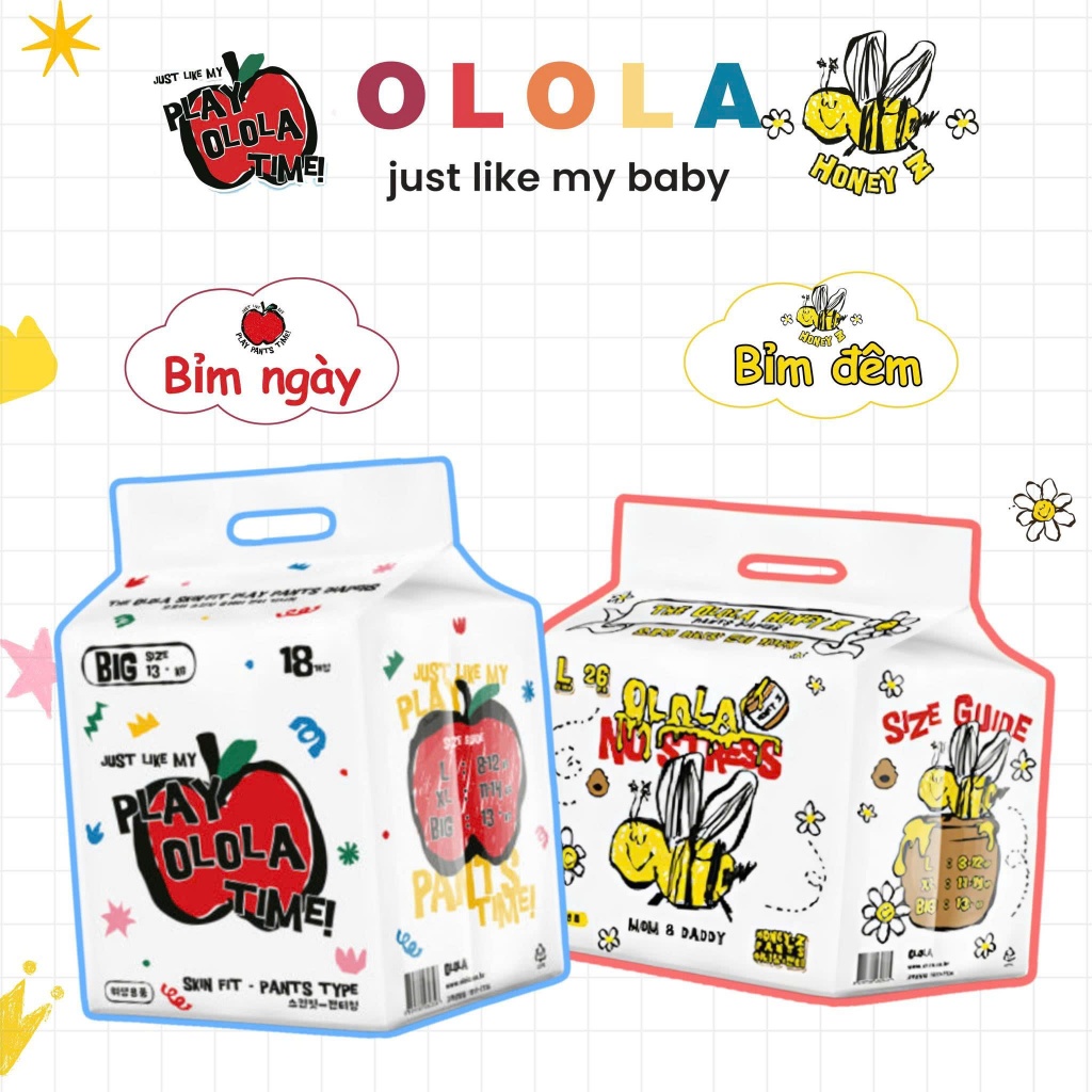 [CHÍNH HÃNG] Bỉm quần OLOLA nội địa Hàn ngày và đêm bản Premium 2025 mỏng, chun mềm cho bé