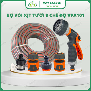 Bộ vòi tưới cây đa năng VPA101 8 chế độ, vòi phun nước, tưới cây, rửa xe kèm ống nước 3 lớp và pk