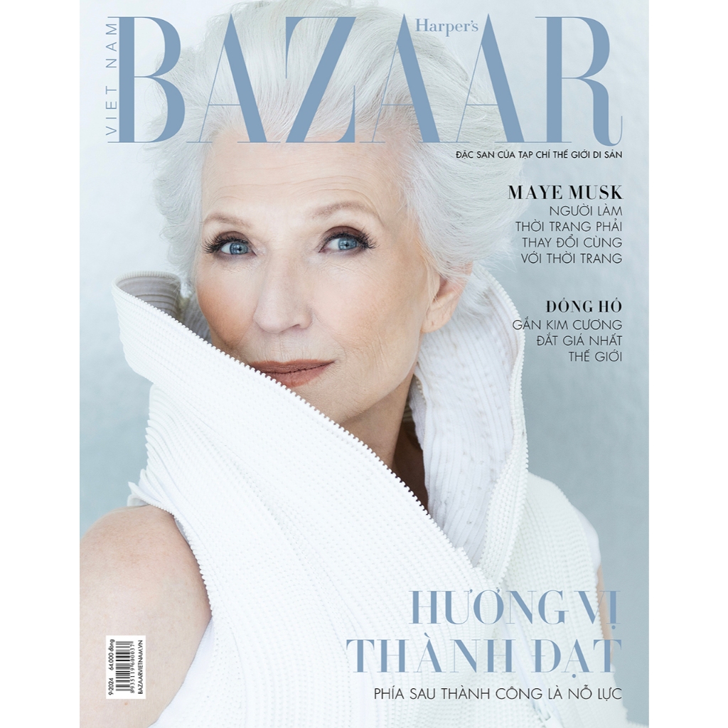 Tạp chí Harper's Bazaar tháng 9/2024 - Maye Musk (Mẹ của Elon Musk) - Nhà sách An Thư