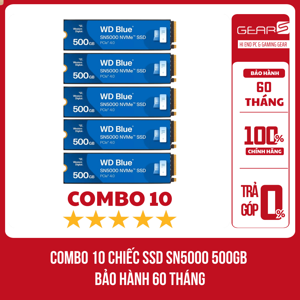 [FULL VAT] Combo 10 SSD WD SN5000 Blue 500GB NVMe 4x4 - BẢO HÀNH 60 tháng